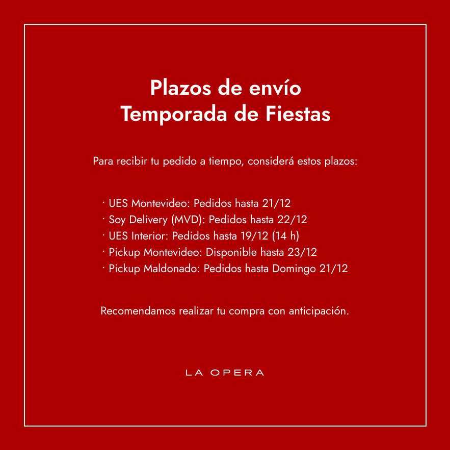 PopUp Plazos de envío Fiestas Diciembre 25