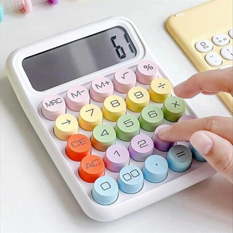 Calculadora 12 digitos color pastel Blanco