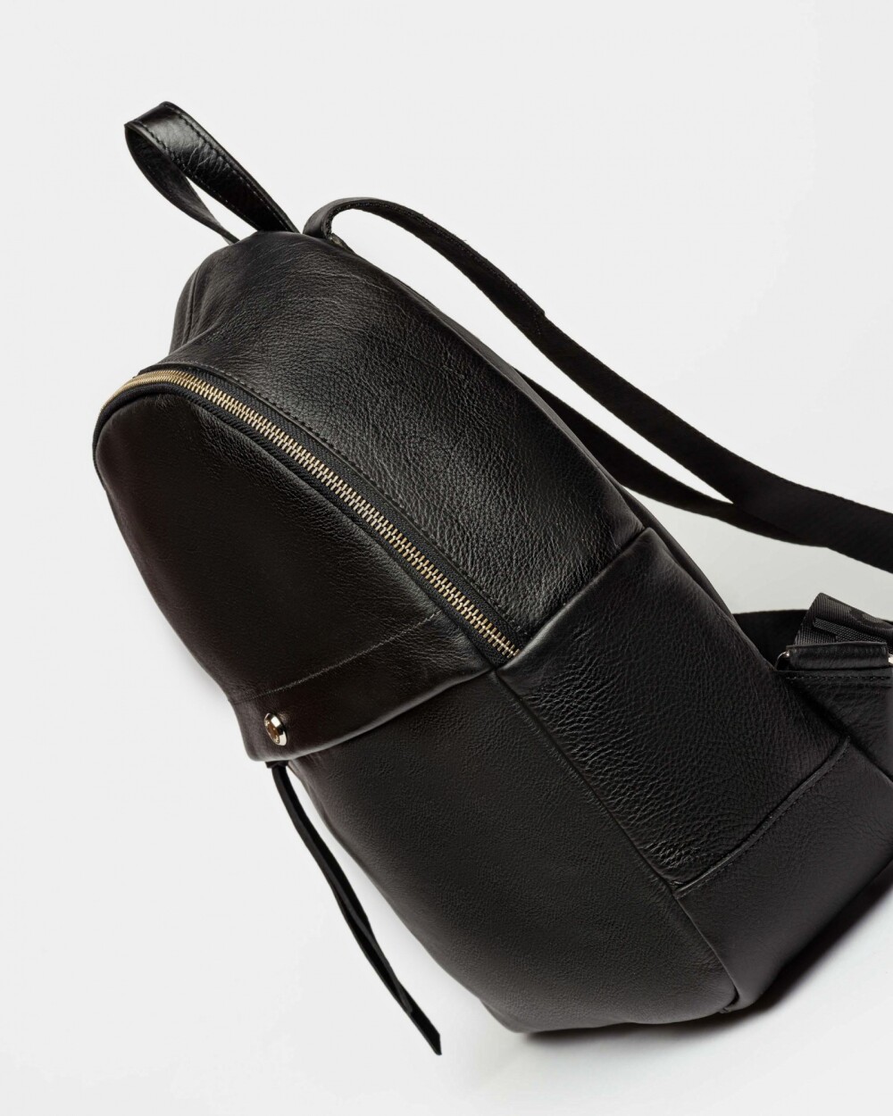 Mochila Urban en cuero liso Grande Negro