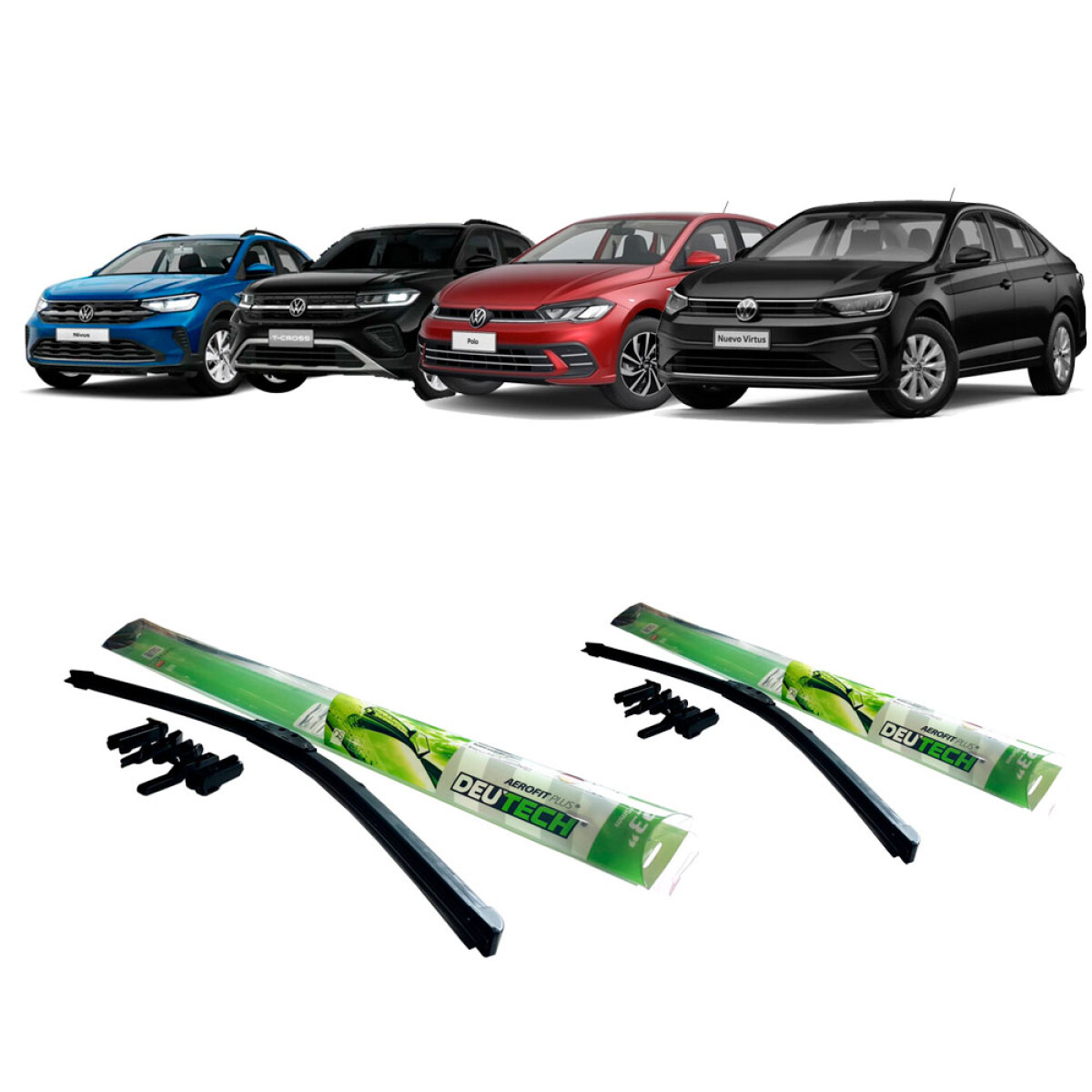 ESCOBILLA LIMPIA PARABRISA COMBO KIT ESCOBILLAS DELANT POLO VIRTUS NIVUS T-CROSS 