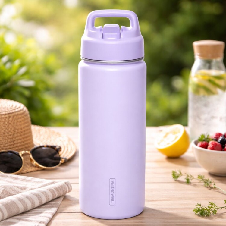 BOTELLA TERMICA ACERO INOXIDABLE TRAMONTINA 650ML LILA BOTELLA TERMICA ACERO INOXIDABLE TRAMONTINA 650ML LILA