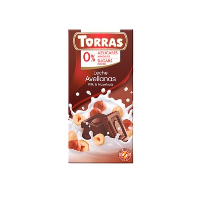 Chocolate con Avellanas Torras Sin Azúcar 75g Chocolate Avellanas S/a Torras
