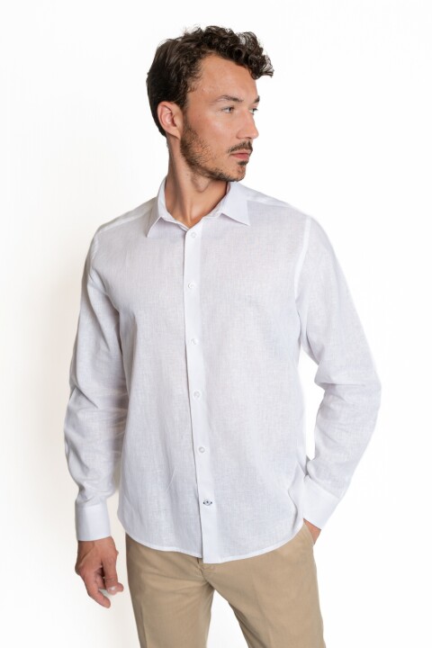 Camisa Lino-Cotton Guarnieri BLANCO