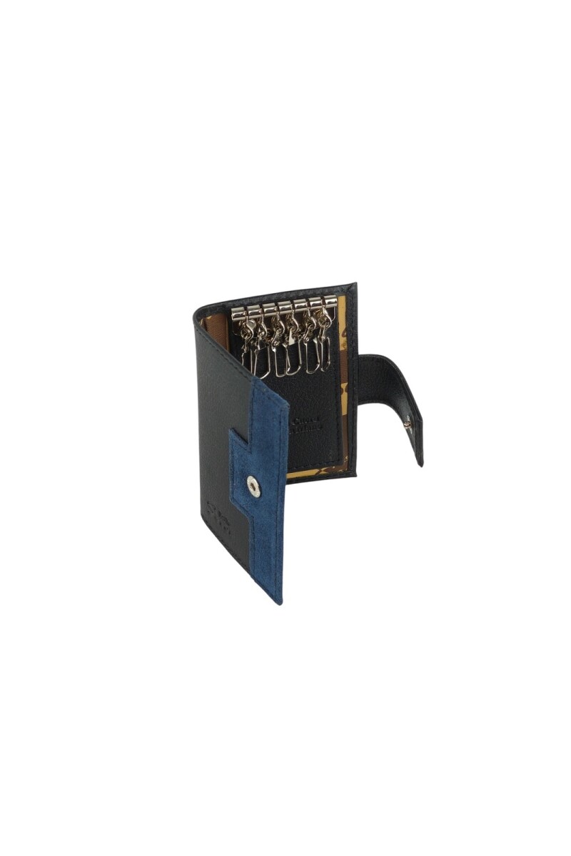 Porta llaves en cuero lo broche Negro