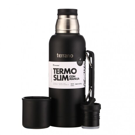 Termo Slim 750mL. c/manija Negro Opaco
