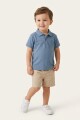 Remera m/c polo con detalle en cuello AZUL CLARO