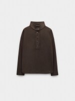 Sudadera Con Botones Tacto Suave marron