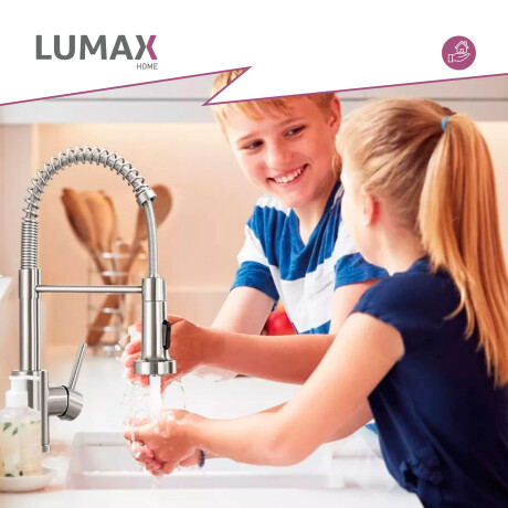 Canilla Monomando Lavaplatos Flexible Griferia Cocina Plateado/Gris