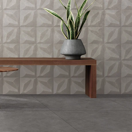 Porcelanato Gris Cemento Mate Liso 61.1X61.1Cm Piso Pared GAMAS DE GRIS