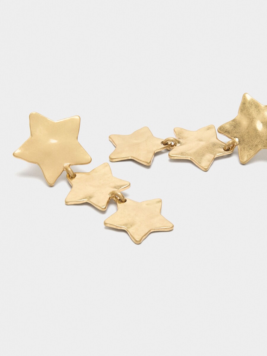Pendientes Largos De Estrellas dorado