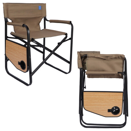 Silla de Camping Plegable Silla de Director con Mesa Lateral Bolsa