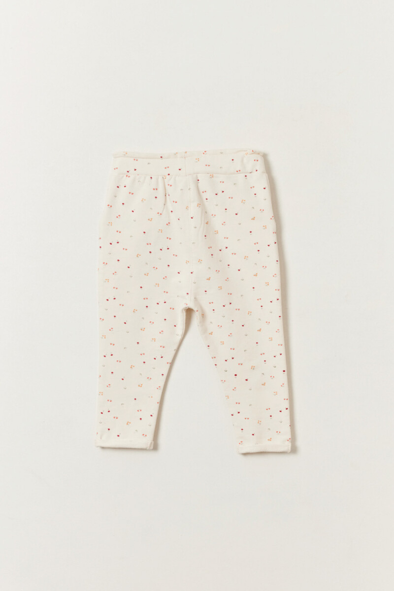 Pantalón deportivo estampado Flores Crudo