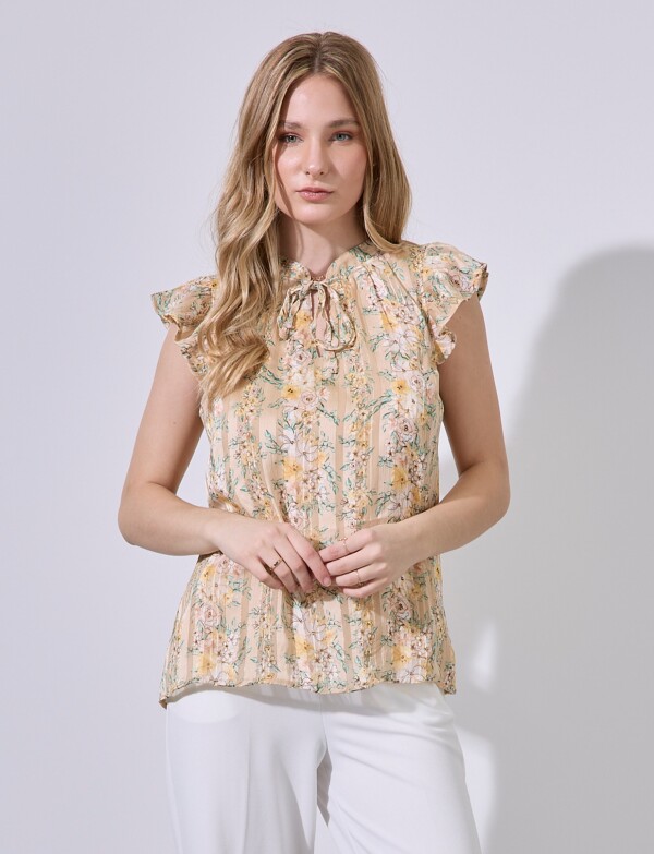 Blusa Lurex BEIGE/MULTI