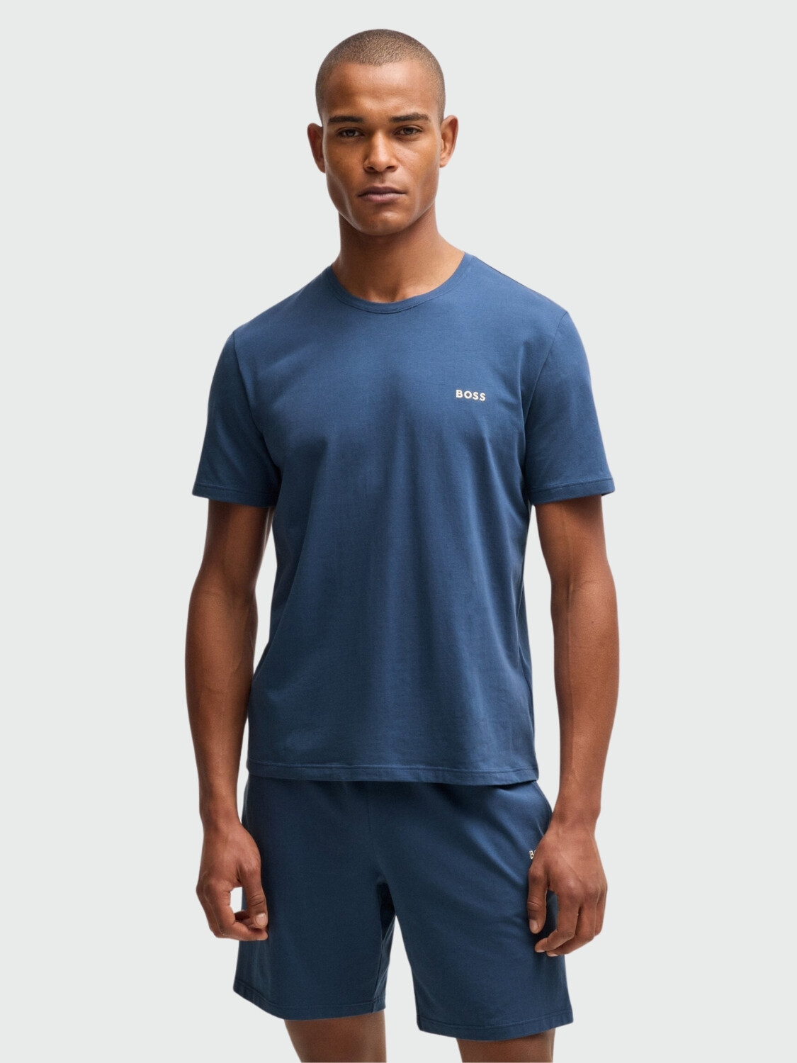 HUGO BOSS Camiseta de Algodón Elástico con Logo Bordado Violeta