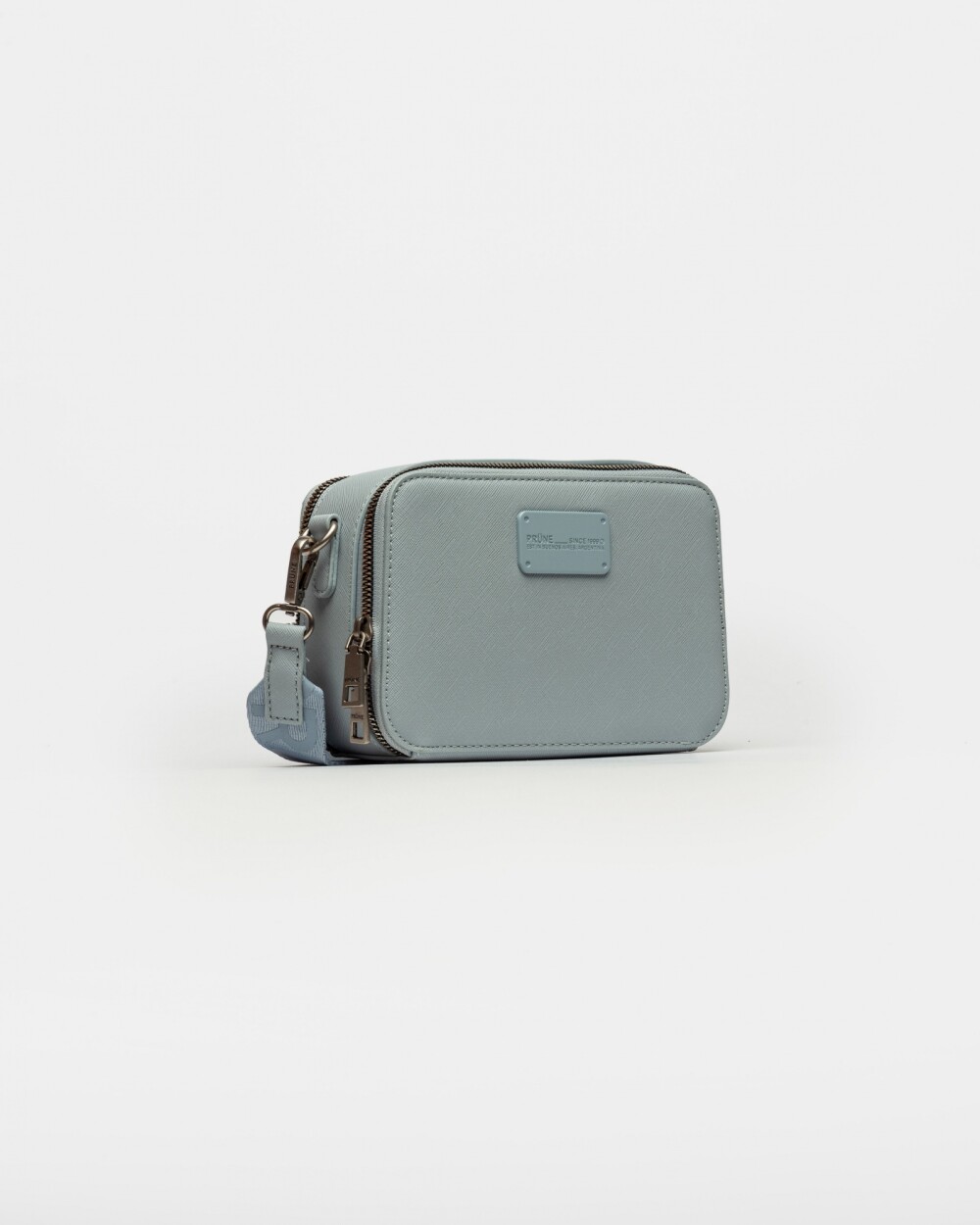 Bandolera New Penny en Efecto Cuero Zaffiano Celeste