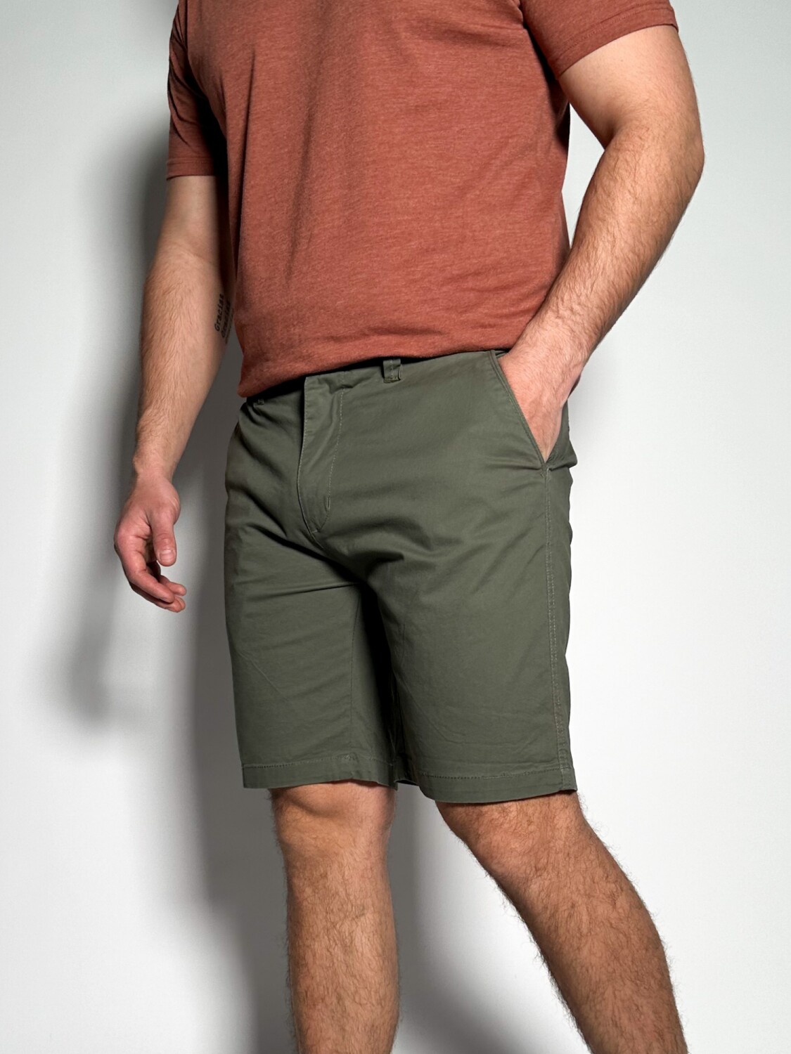 Bermuda corte vestir en gabardina Pekin Verde Route 66