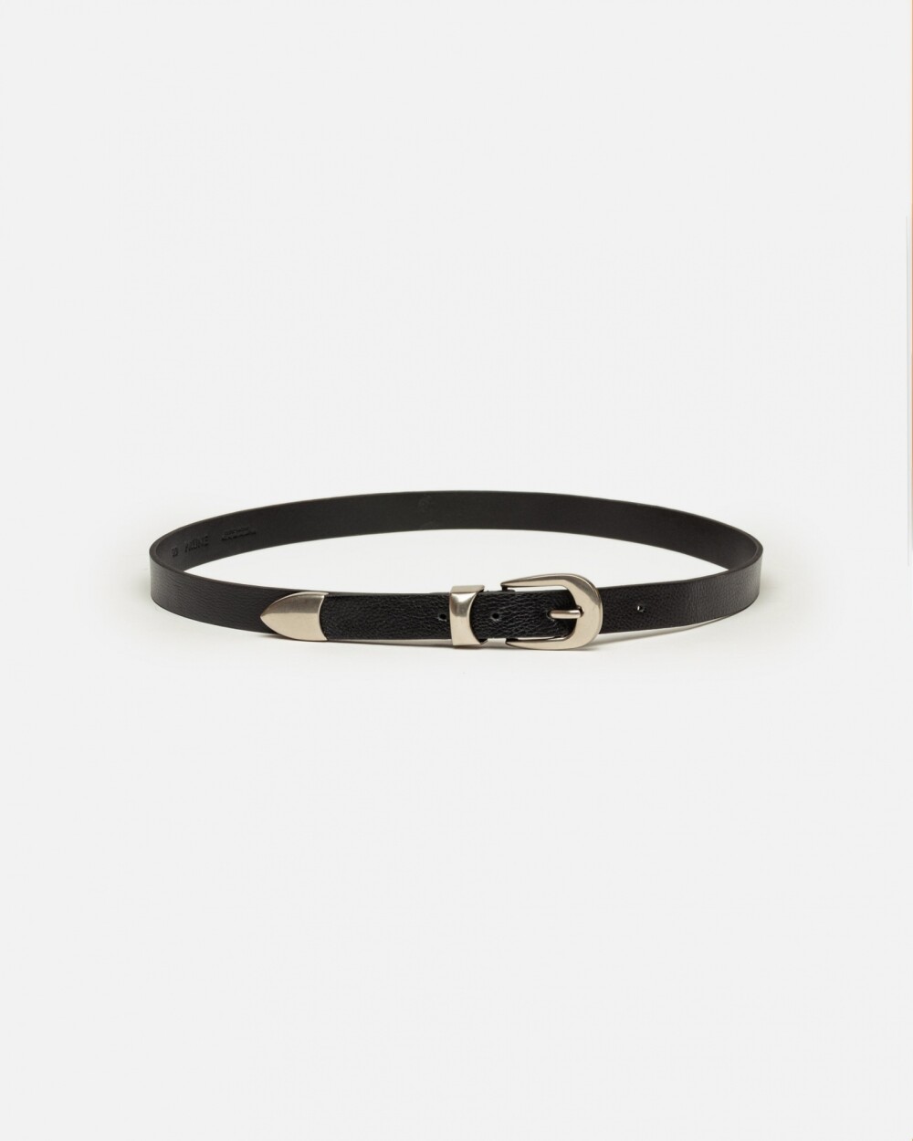 Cinturon Belly en cuero liso Negro