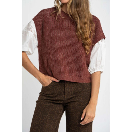 Chaleco Lurex Bordeaux