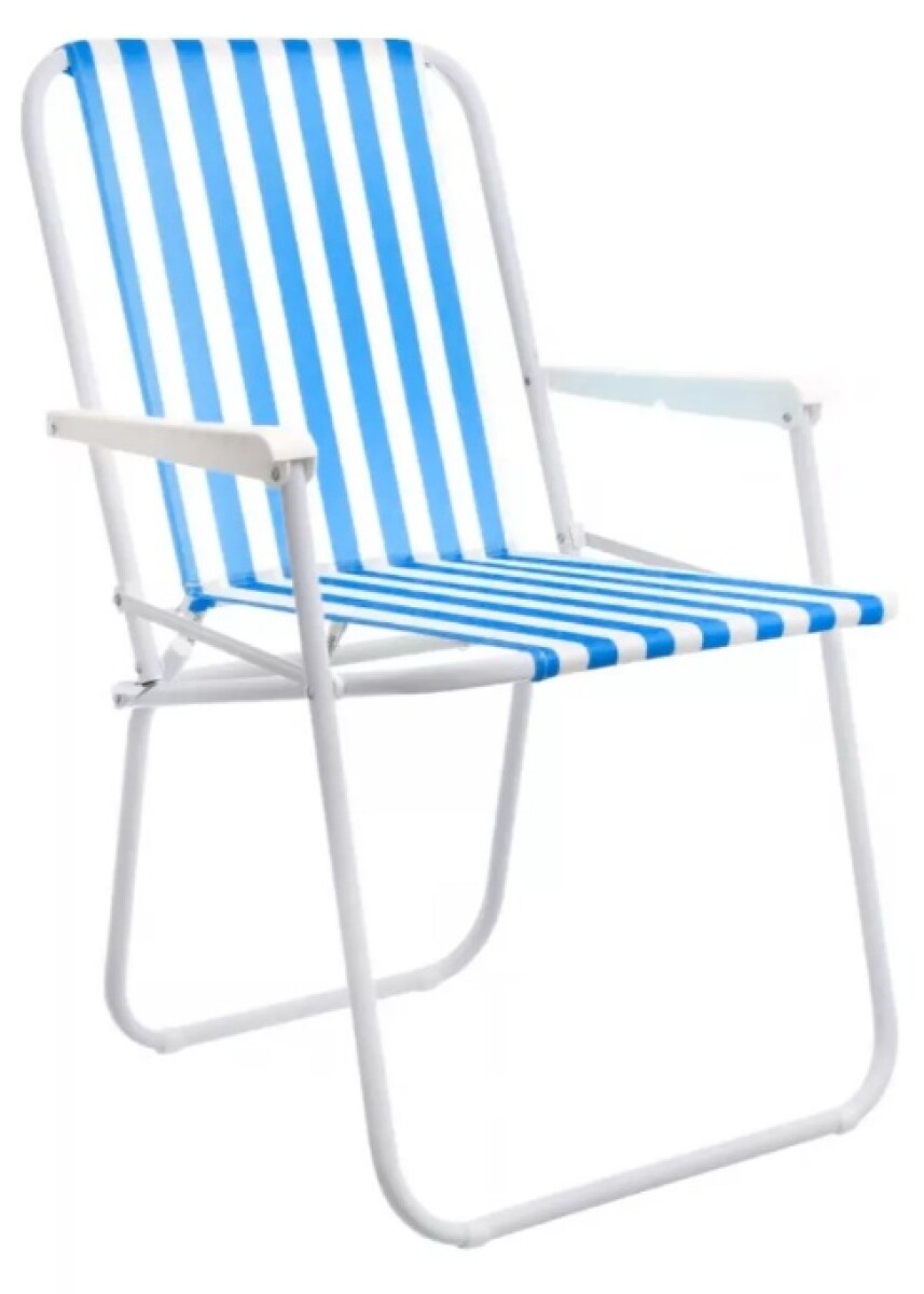 Silla De Playa Plegable Tubo De Hierro - Azul 