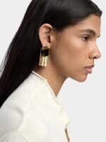 Pendientes Redondos Efecto Carey marron