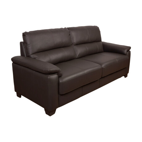 SOFA 2 CUERPOS CUERO-100-NATURAL MARRON VENECIA CHOC.