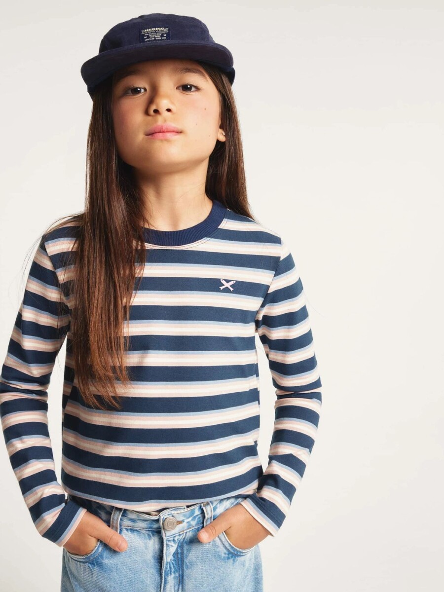 BLUSA MANGA LARGA INFANTIL A RAYAS - MULTICOLOR 