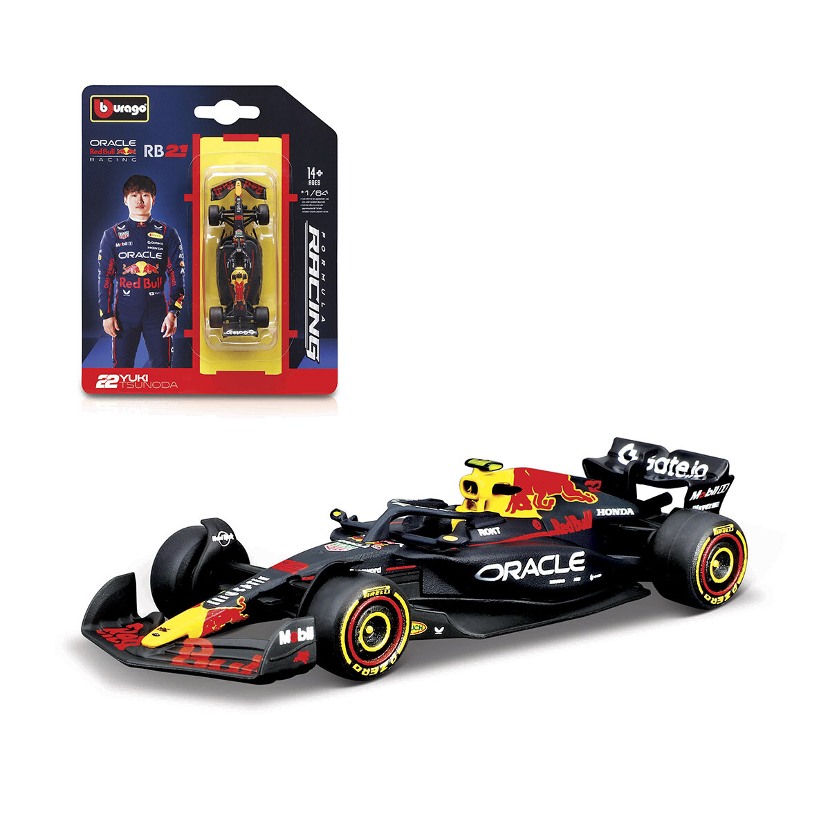 Auto Bburago Formula 1 Red Bull Escala 1:64 - Yuki Tsunoda 