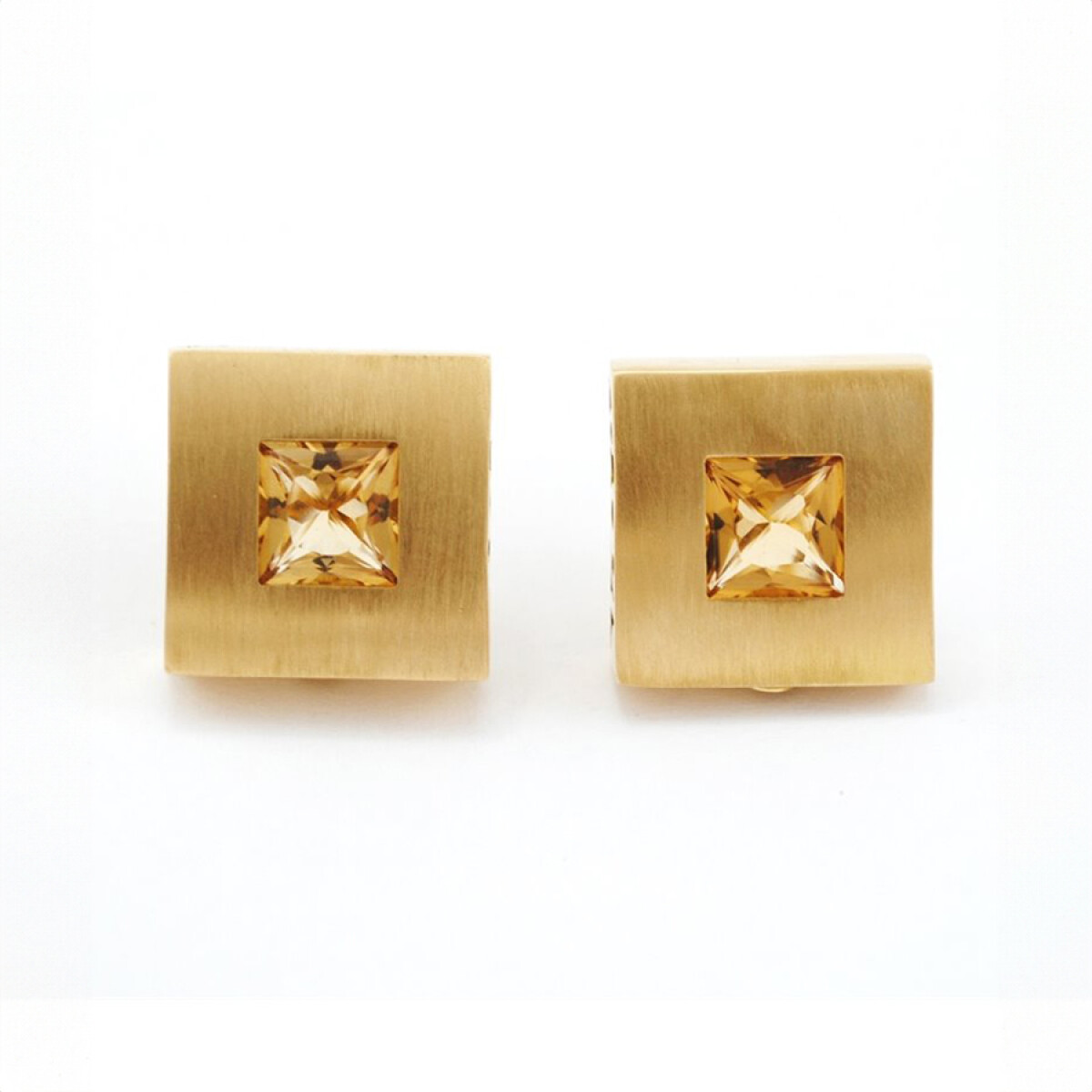 Caravanas Oro 18K Y Topacio 