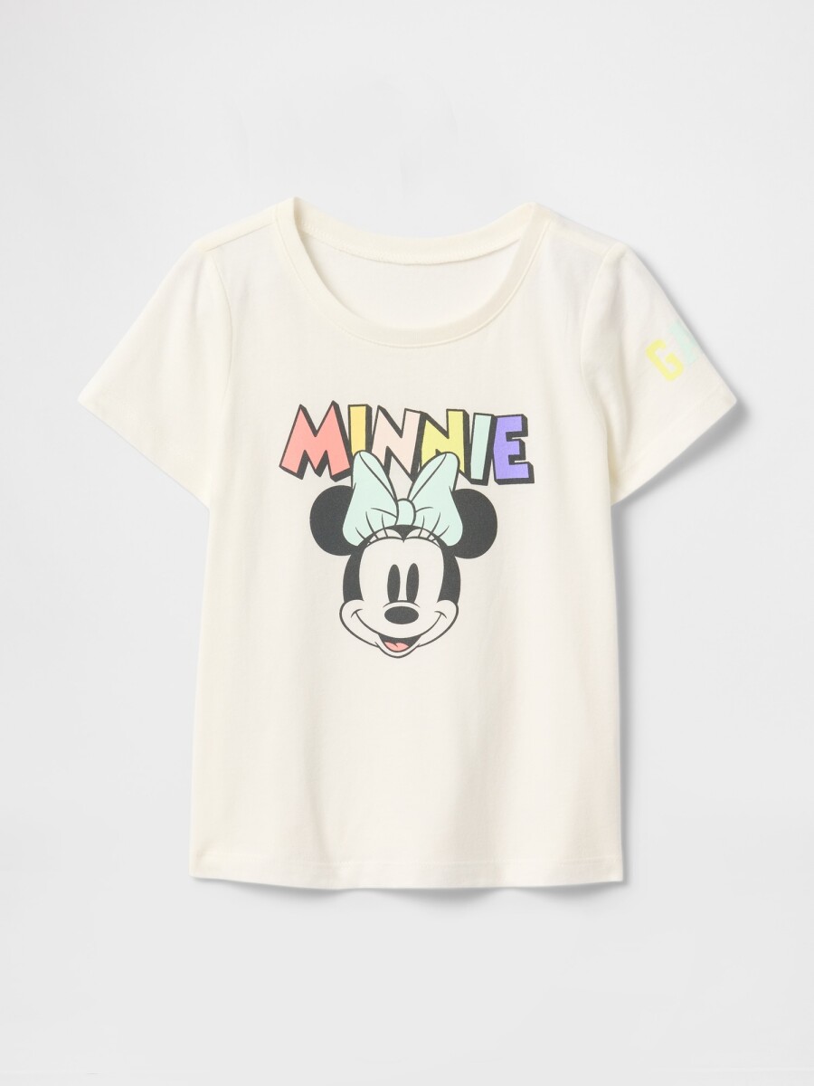 Remera Logo Gap Disney Toddler Niña - New Off White 
