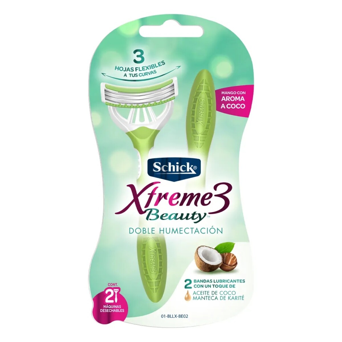 Afeitadora Schick Xtreme X2 Beauty Doble Humectación 2 Unidades 