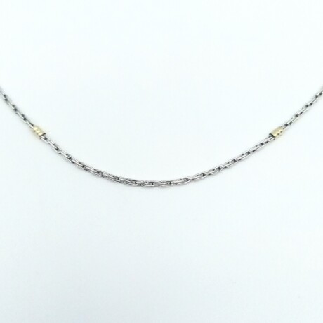 Cadena de plata 925 y double en oro 18 ktes, 40 cm. Cadena de plata 925 y double en oro 18 ktes, 40 cm.
