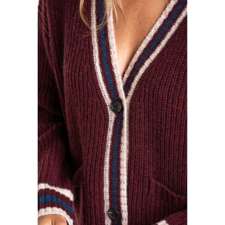 Cardigan Lana Multi Rojo