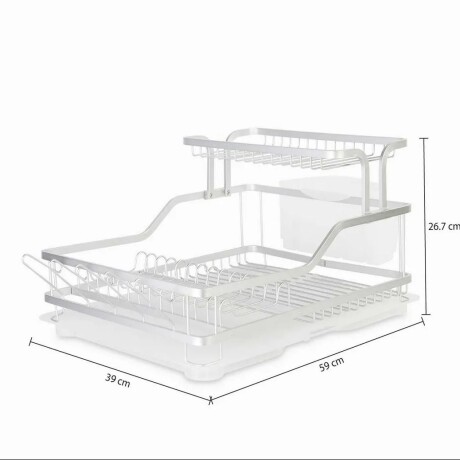 Escurridor Doble Blanco Aluminio 39x59x26cm Escurridor Doble Blanco Aluminio 39x59x26cm