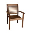 Silla Apilable con Brazos Milano Nogueira