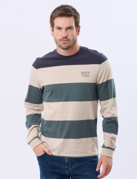 REMERA RAYADA Beige