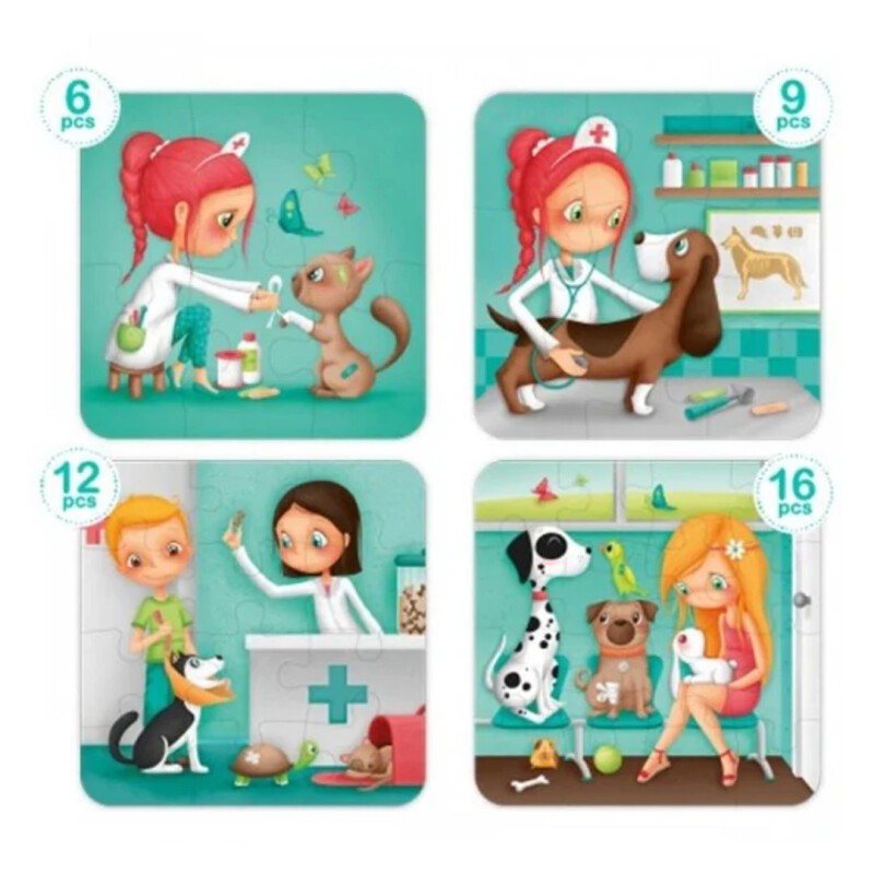 Puzzle 4 en 1 Eureka 43 pzas Veterinaria