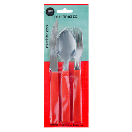 Juego de cubiertos x3 rojo linea Opa Martinazzo Juego de cubiertos x3 rojo linea Opa Martinazzo