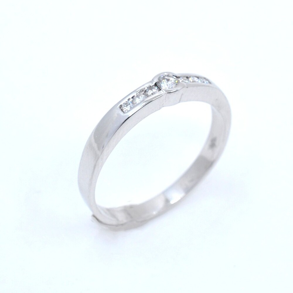 Anillo oro 18k blanco y brillantes Anillo oro 18k blanco y brillantes