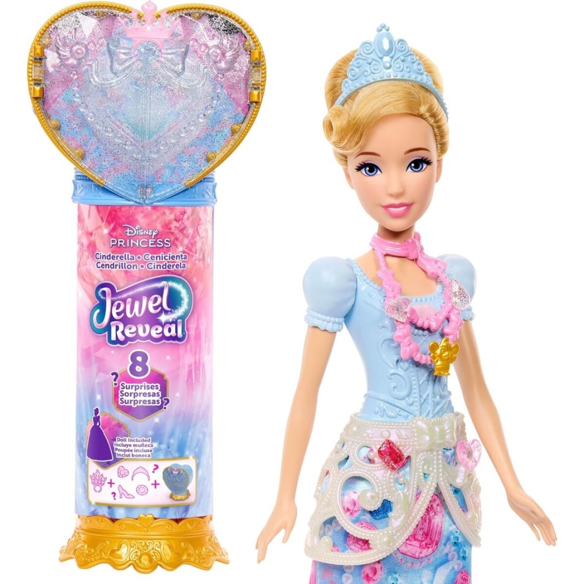 Muñeca Disney Princesas Reveal con Accesorios - CENICIENTA 