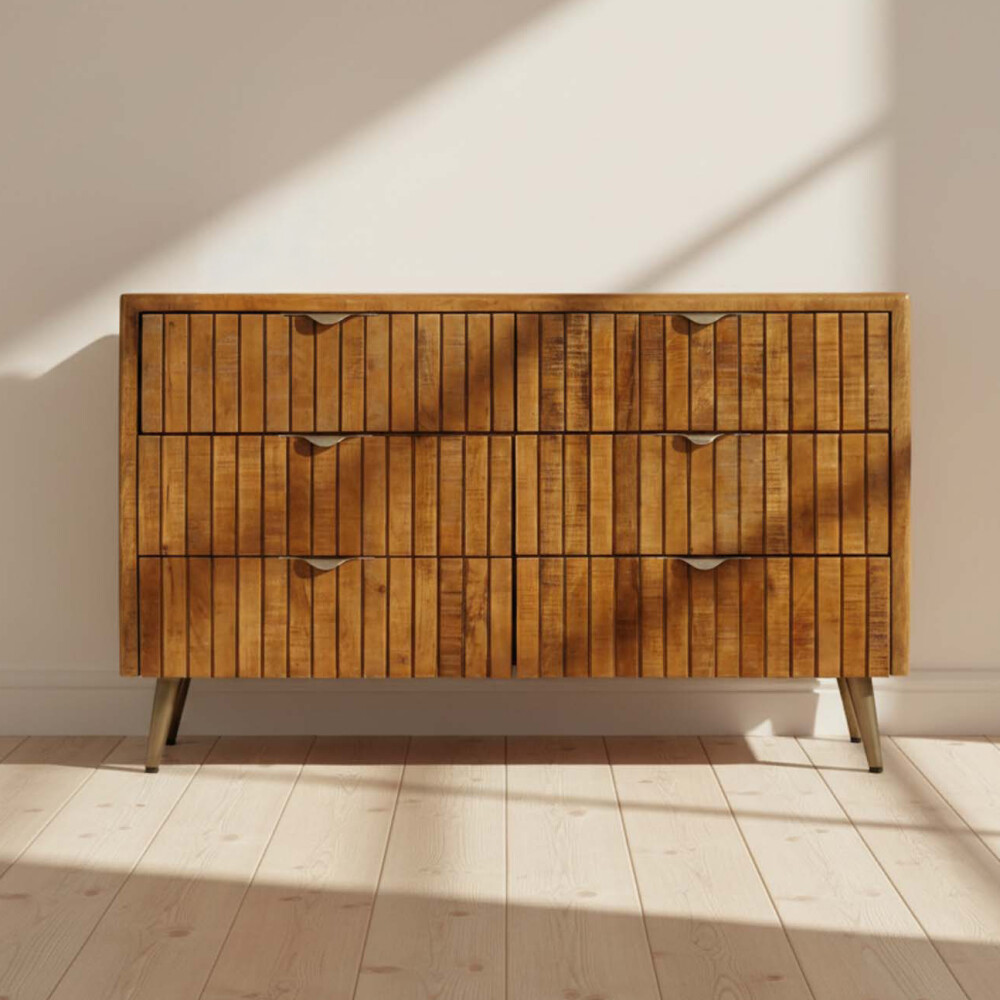 CÓMODA 125CM MADERA MARRON RENEE