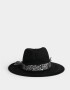 Sombreros Romántico Sombrero Con Trim - Negro