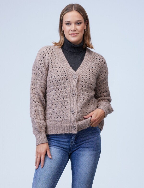 Cardigan Calado TOSTADO