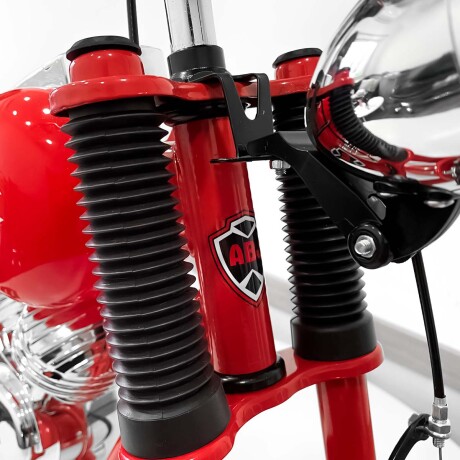 Bicicleta R16 Moto Chopper A Pedal Niño C/ Suspensión, Luces y Acc Rojo
