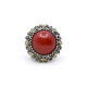 Anillo Antiguo En Plata, Oro 18K Y Coral Anillo Antiguo En Plata, Oro 18K Y Coral