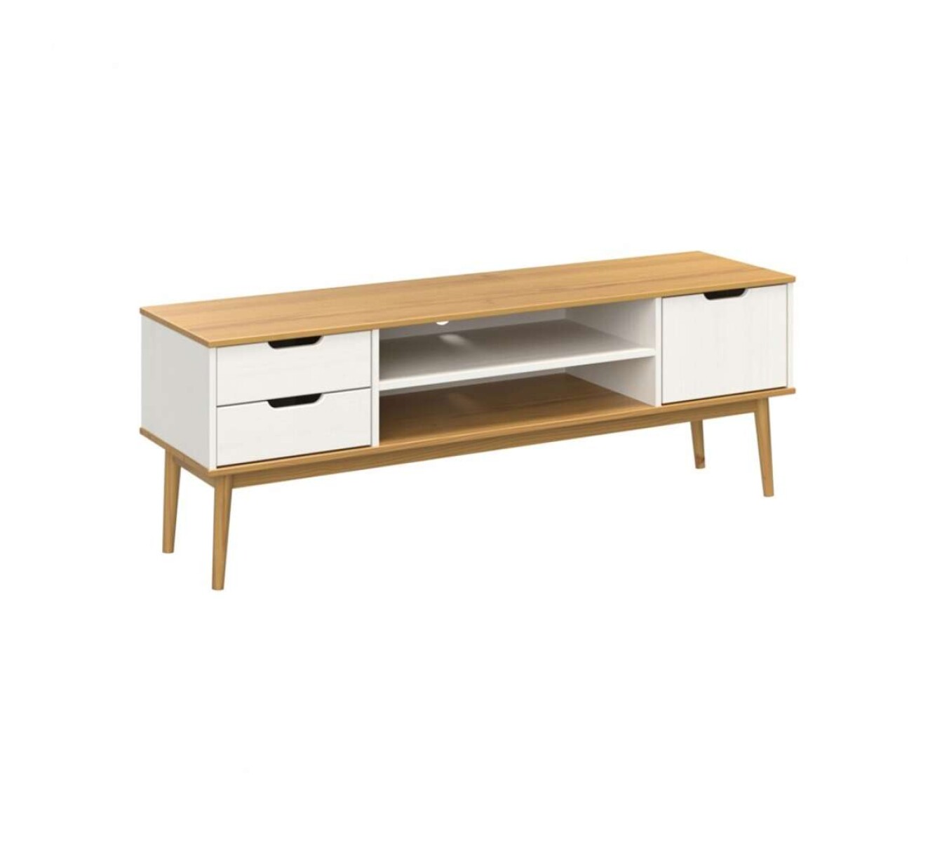 Rack para tv Linea Nordica - Roble/Blanco 