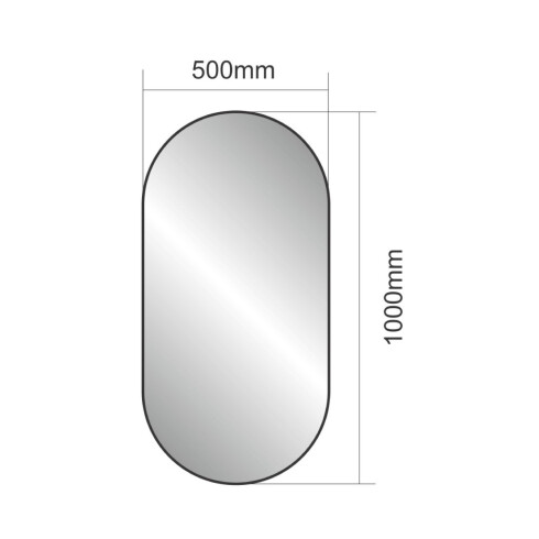 Espejo Ovalado Negro Mate Aqualia 000