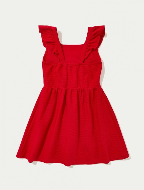 VESTIDO INFANTIL CON VOLANTES ROJO