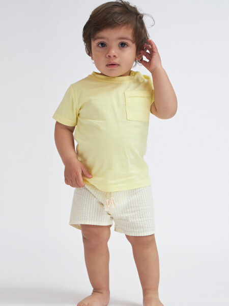 Short casual Rayas amarillo