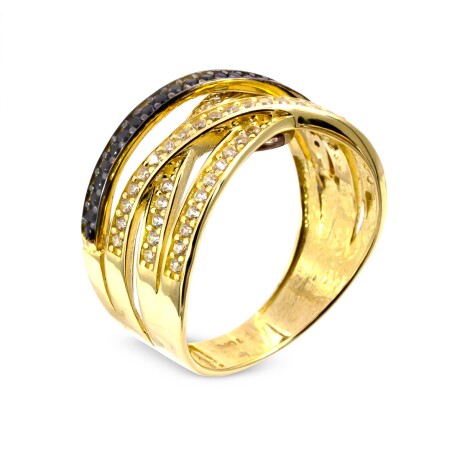Anillo de oro 9 ktes, con circonias. Anillo de oro 9 ktes, con circonias.