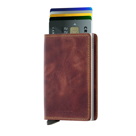 Billetera Secrid Cuero Beige y Gris 0